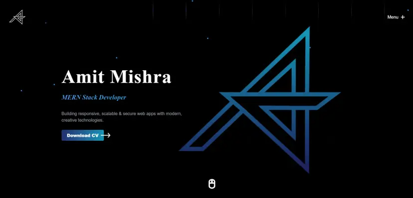 Personal Portfolio Website - Frontend project built with React, Tailwind CSS by Amit Mishra