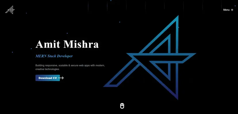 Personal Portfolio Website - Frontend project built with React, Tailwind CSS by Amit Mishra